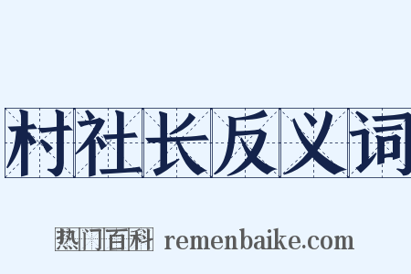 村社长反义词是什么意思的图片